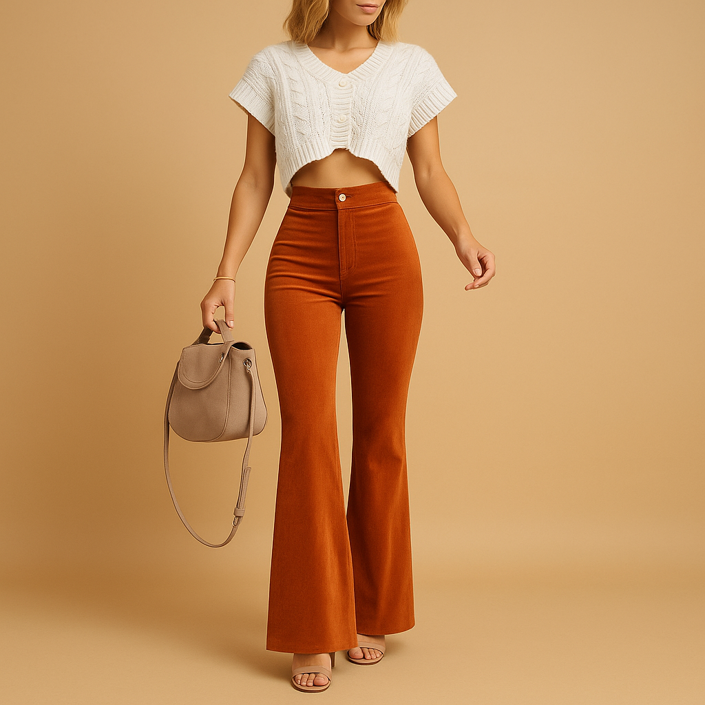 Women's Wide Leg Corduroy Jeans Pants - Luxivelle