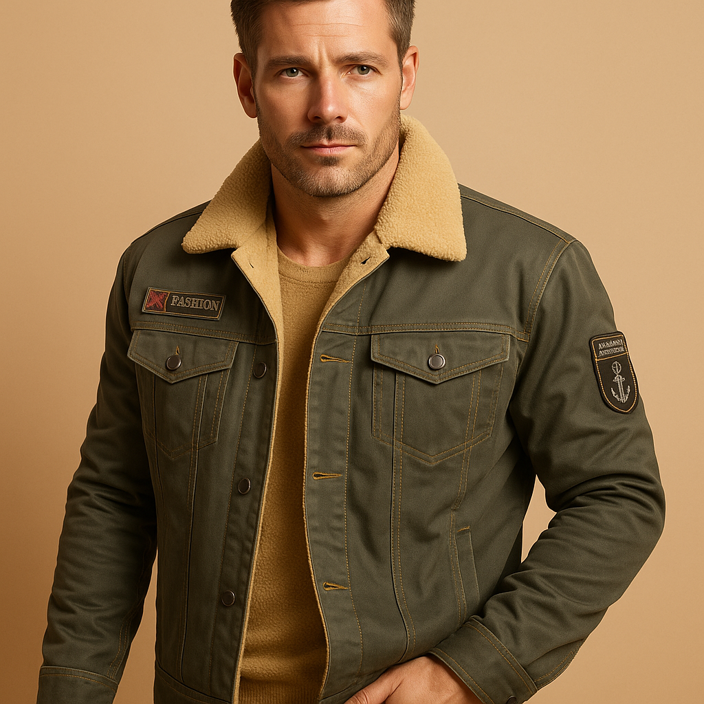 Warm Biker Jacket with Protective Pads for Men - Luxivelle