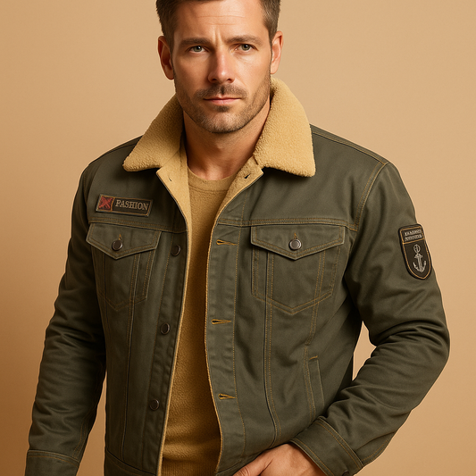 Warm Biker Jacket with Protective Pads for Men - Luxivelle