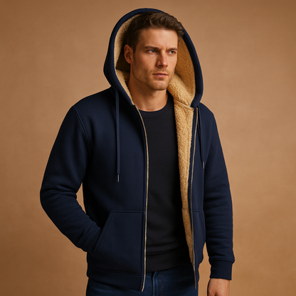 Warm Faux Fur Lined Mens Sweater - Luxivelle