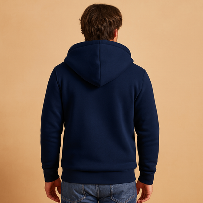 Men’s fleece sweater with luxurious fur lining, timeless design, and soft warm fabric for casual and semi-formal winter outfits.