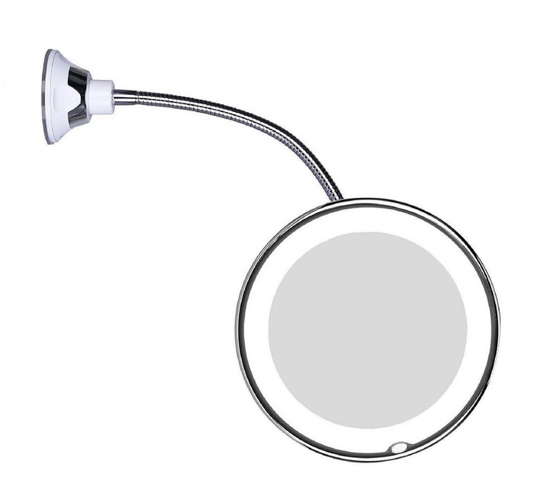 Bright LED Magnifying Makeup Mirror with Adjustable Arm