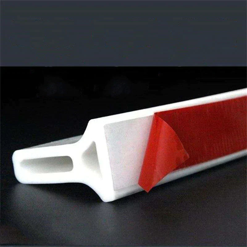 "Flexible waterproof silicone shower seal for leak prevention, shown in sleek design, ideal for bathroom water barrier."