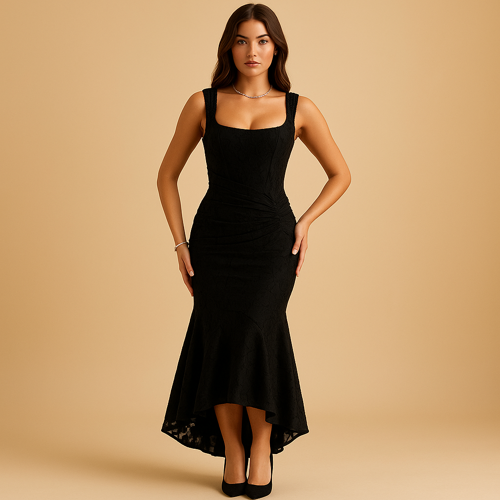 Floral midi dress for women with airy fit, perfect for spring and summer brunches, garden parties, and casual elegant looks.
