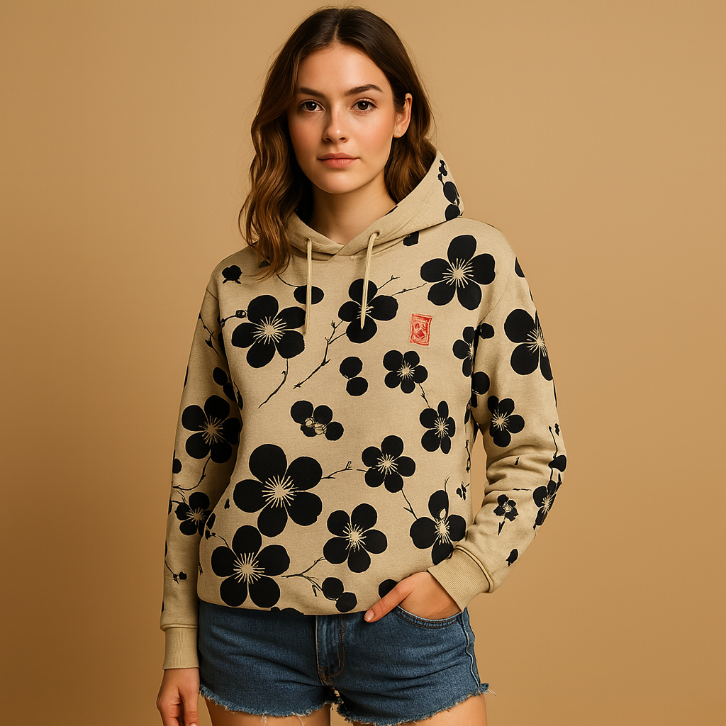 Women's Pretty Floral Hoodie Sweater - Luxivelle