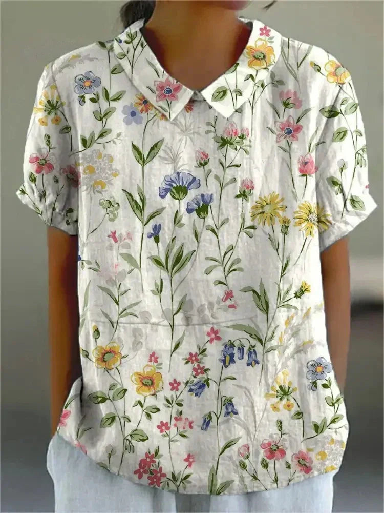 Variant image for Daisy Floral Women's Top | Casual Summer Top-61