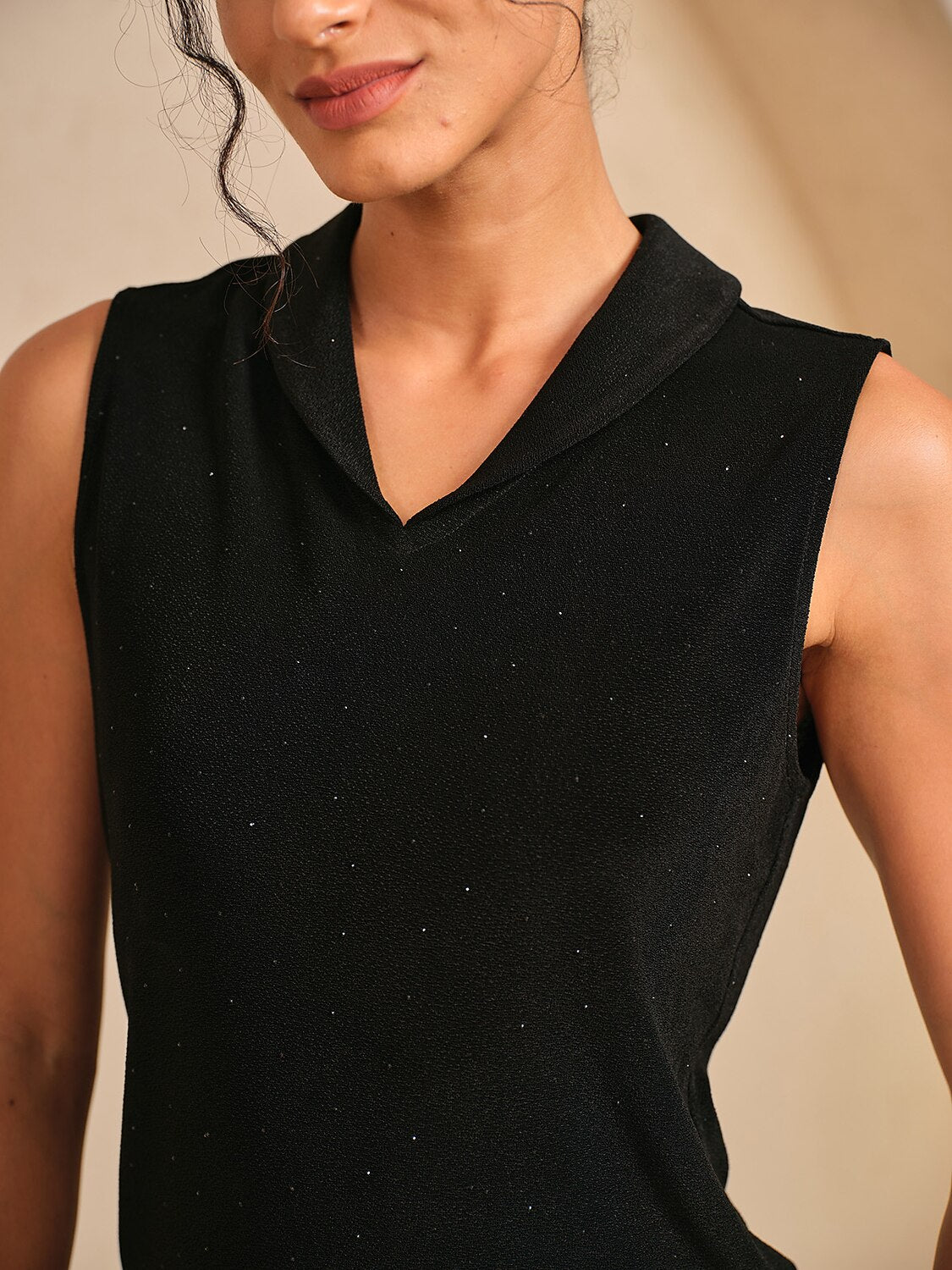 Premium Glitter V Neck Golf Women's Tank Top
