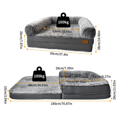 Foldable calming pet bed with plush bolsters, ideal for bonding with pets. Lightweight, spacious, and easy to maintain.