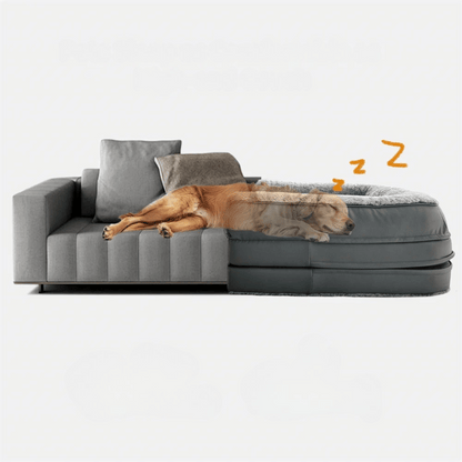 Foldable calming pet bed with plush bolsters, ideal for bonding with pets. Lightweight, spacious, and easy to maintain.