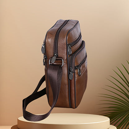 Real Leather Crossbody Bag - Men's Cowhide Shoulder Satchel