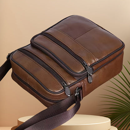 Real Leather Crossbody Bag - Men's Cowhide Shoulder Satchel - Luxivelle