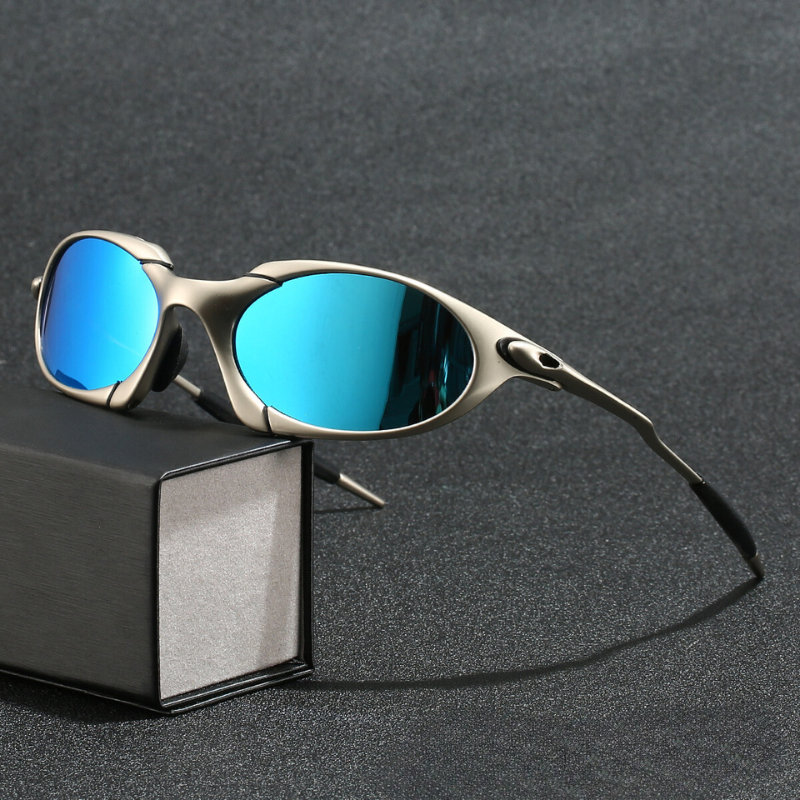 Men's Athletic Polarized Shades - UV Protection Slim Metal Frame - Luxivelle