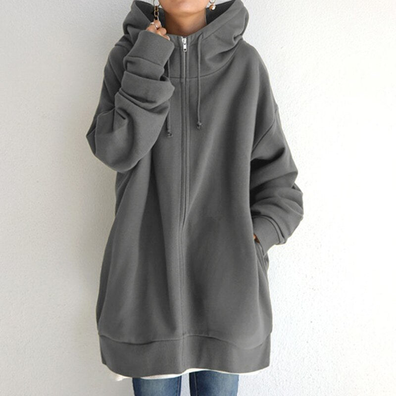 Large Warm Hooded Sweatshirt for Ladies