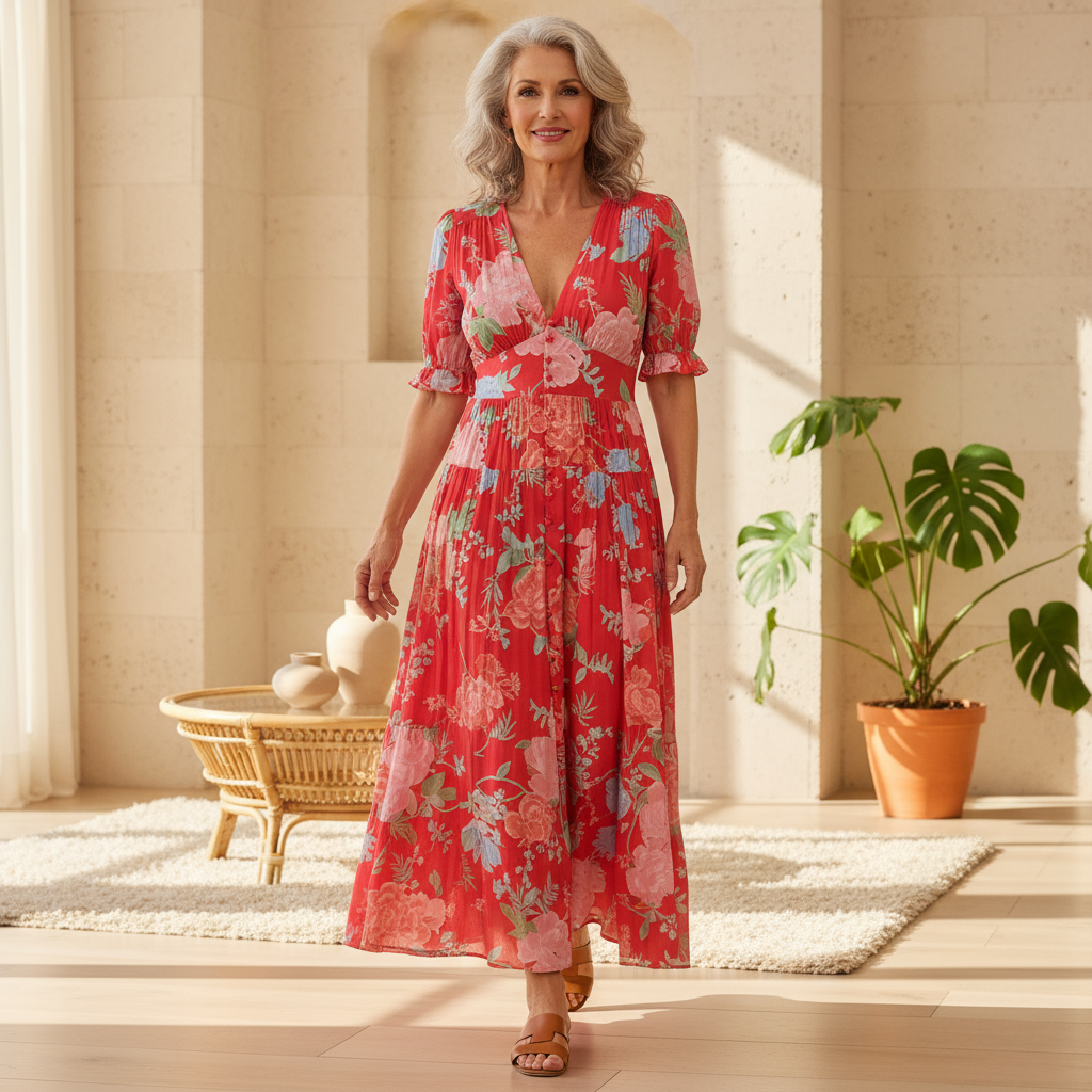 Colorful Garden Party Dress - Luxivelle