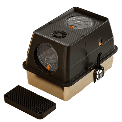 Private Cat Litter Box with Metal Pan - Luxivelle