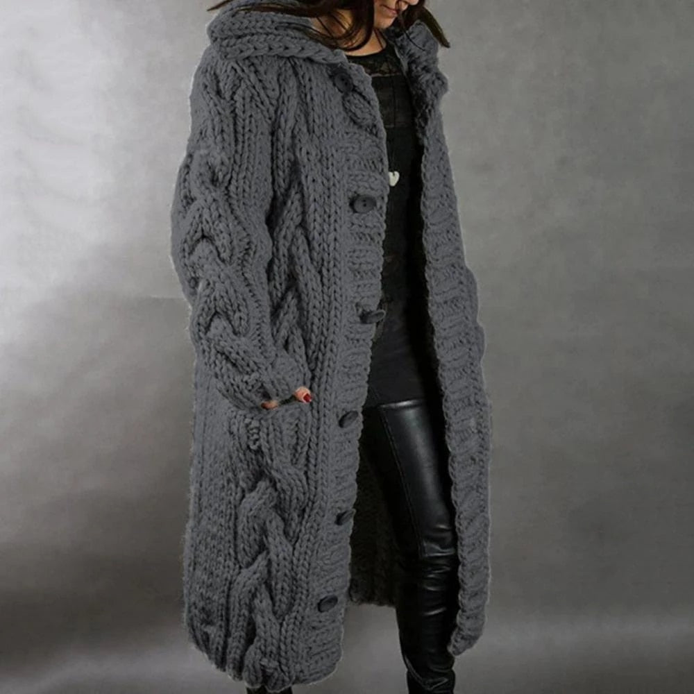 Cozy Long Cardigan Sweater for Women with Soft Texture