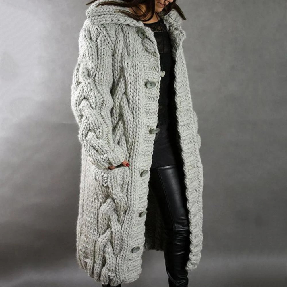 Cozy Long Cardigan Sweater for Women with Soft Texture