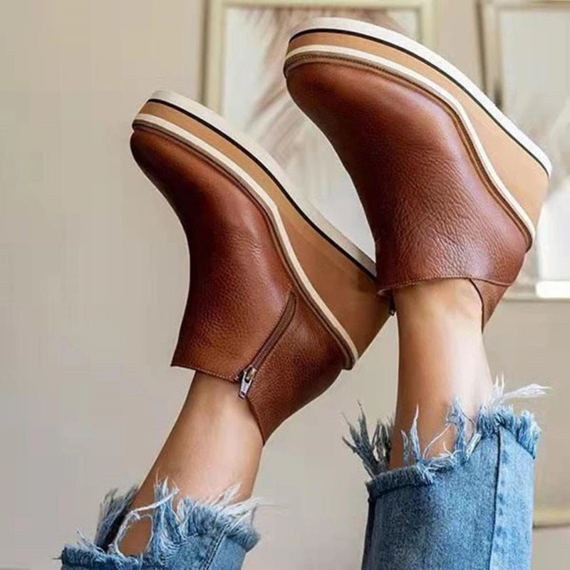 Tall Chunky Heel Ankle Boots for Women