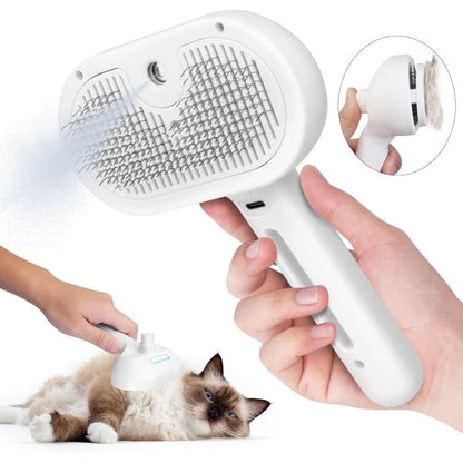 Soft Pet Grooming Brush with Steam Cleaner - Luxivelle