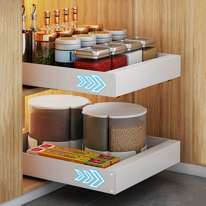 Compact Kitchen Slide Out Storage Shelf Organizer