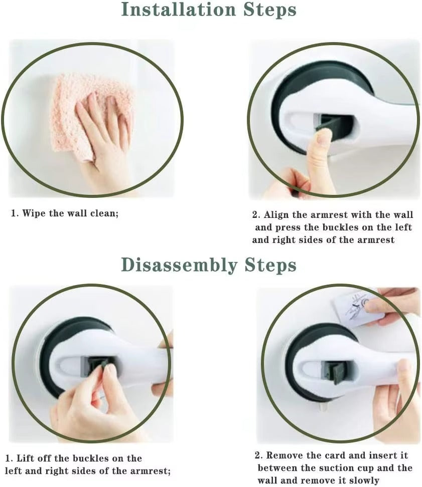 Shower Handle with Strong Suction Grip
