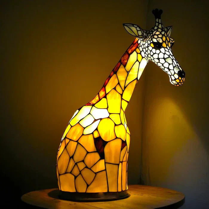 Colorful Animal Design Glass Table Light Fixture