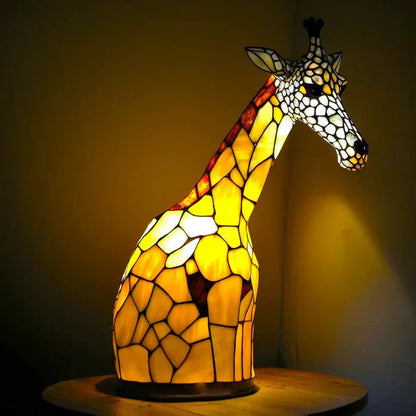 Colorful Animal Design Glass Table Light Fixture