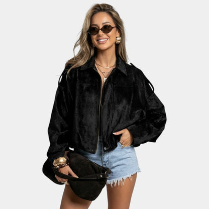 Luxurious Suede Leather Bomber Jacket