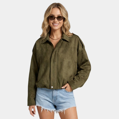 Luxurious Suede Leather Bomber Jacket