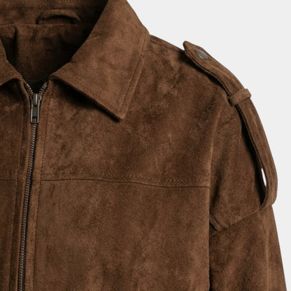 Luxurious Suede Leather Bomber Jacket