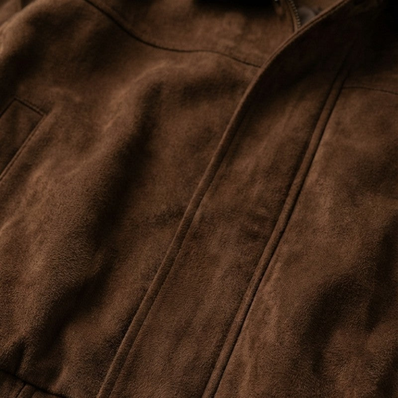Luxurious Suede Leather Bomber Jacket