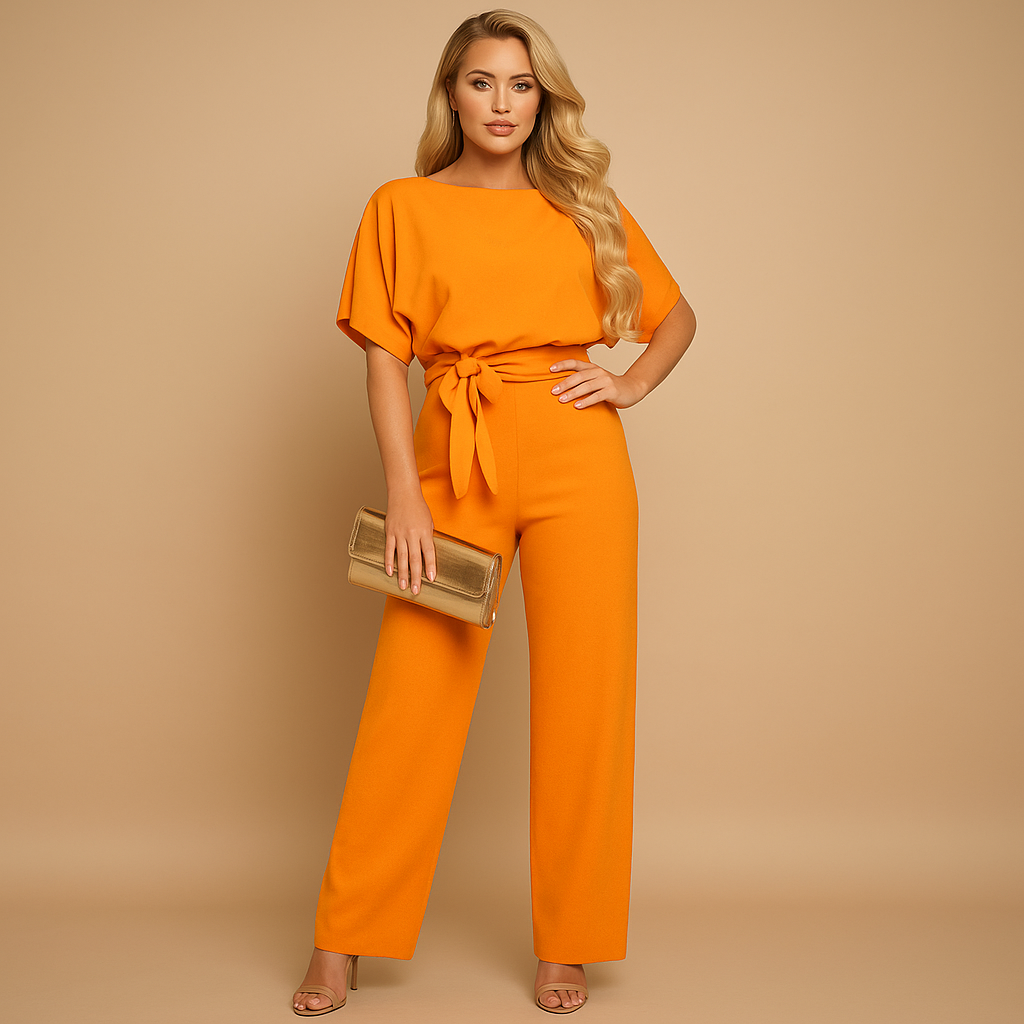 Glitter halterneck jumpsuit for women in silver, gold, black, green, or blue with open back and flared legs, perfect for parties and formal occasions