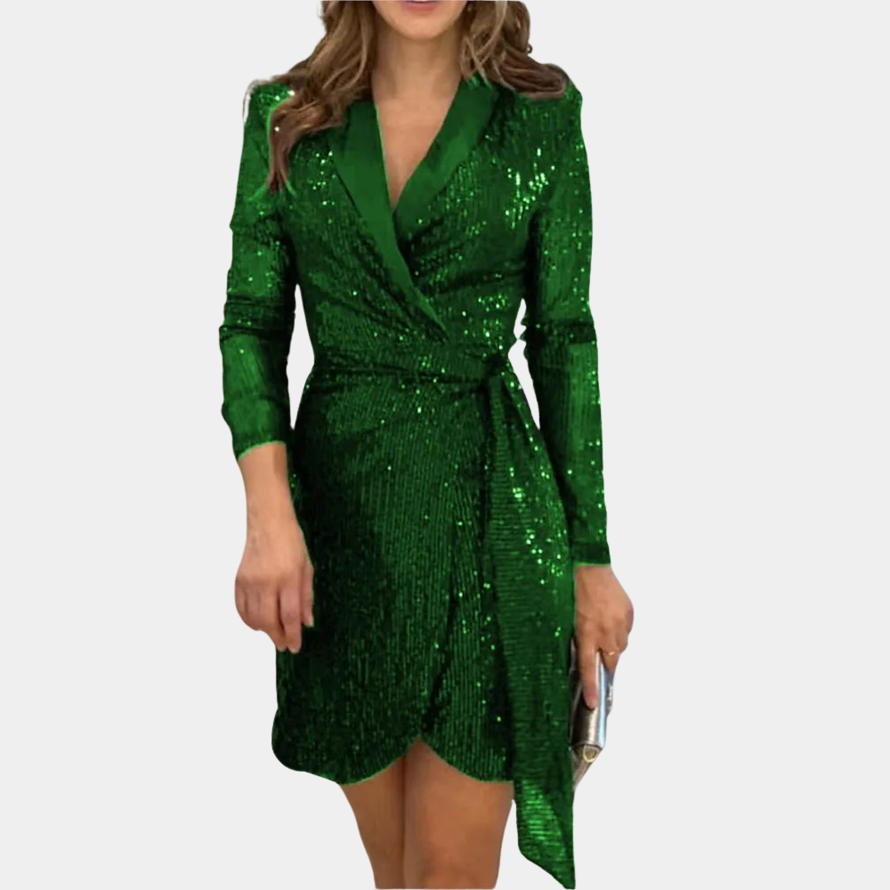 Classic Ladies Blazer Dress with Waist Belt