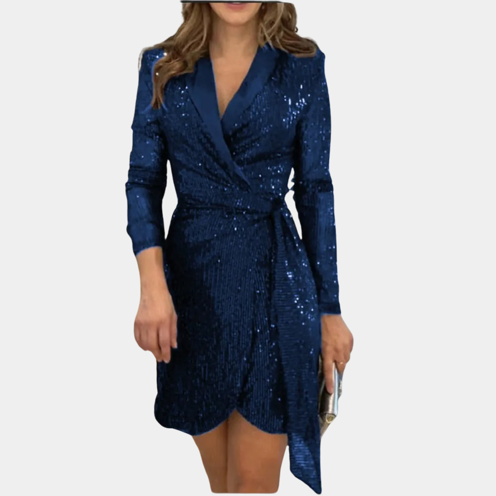 Classic Ladies Blazer Dress with Waist Belt