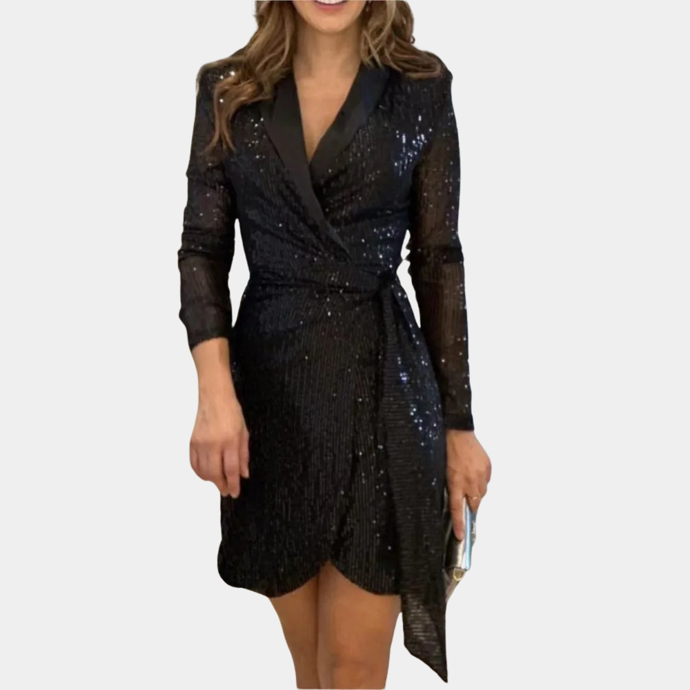 Classic Ladies Blazer Dress with Waist Belt