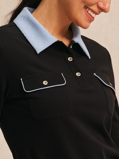 Classic Style Long Sleeve Golf Polo Shirt