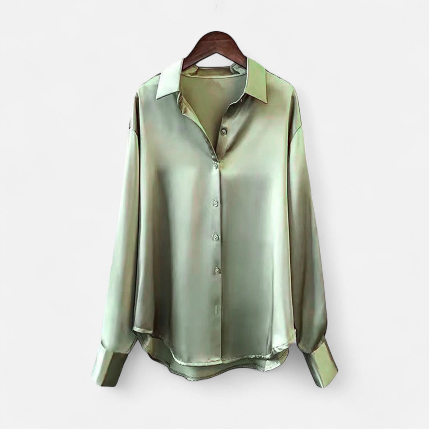 Ladies Elegant Silk Button Down Shirt
