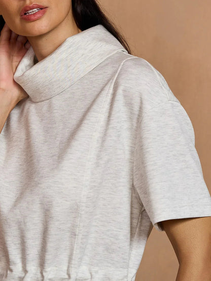 Comfy Casual Short Sleeve Drawstring Dress