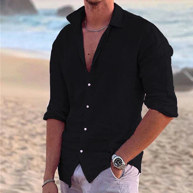 Variant image for Zander Men's Linen Shirt – Lightweight Cotton Blend, Casual Comfort-25