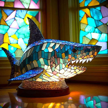 Colorful Animal Design Glass Table Light Fixture