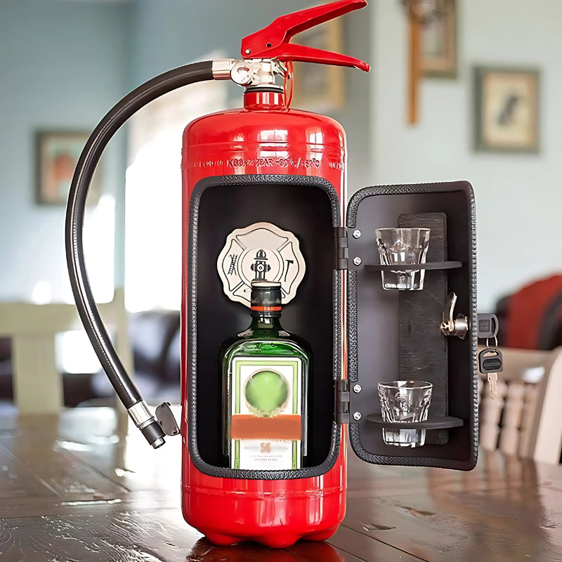 Unique Rustic Fire Extinguisher Home Bar - Luxivelle