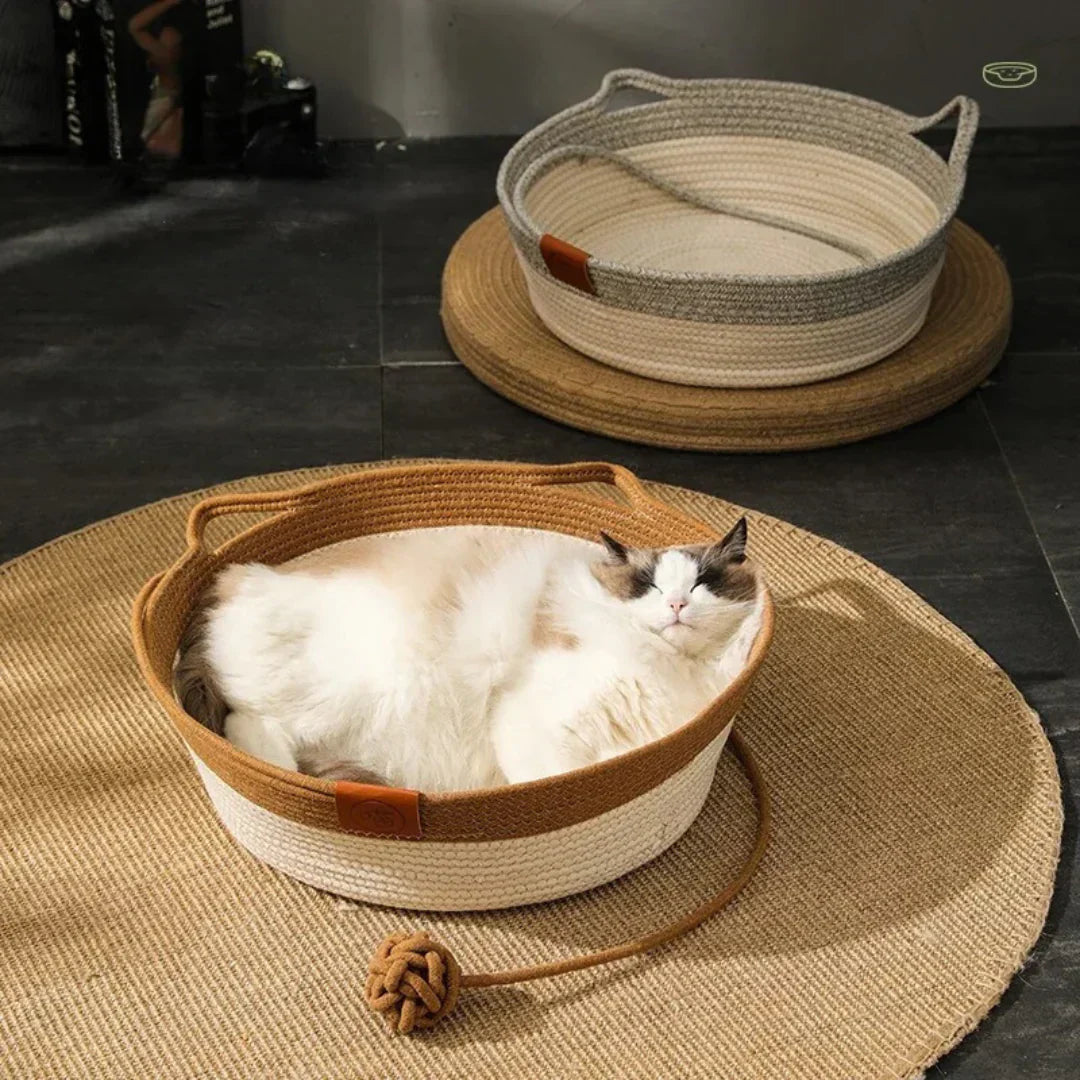 Cozy Natural Fiber Cat Bed for Cats - Luxivelle