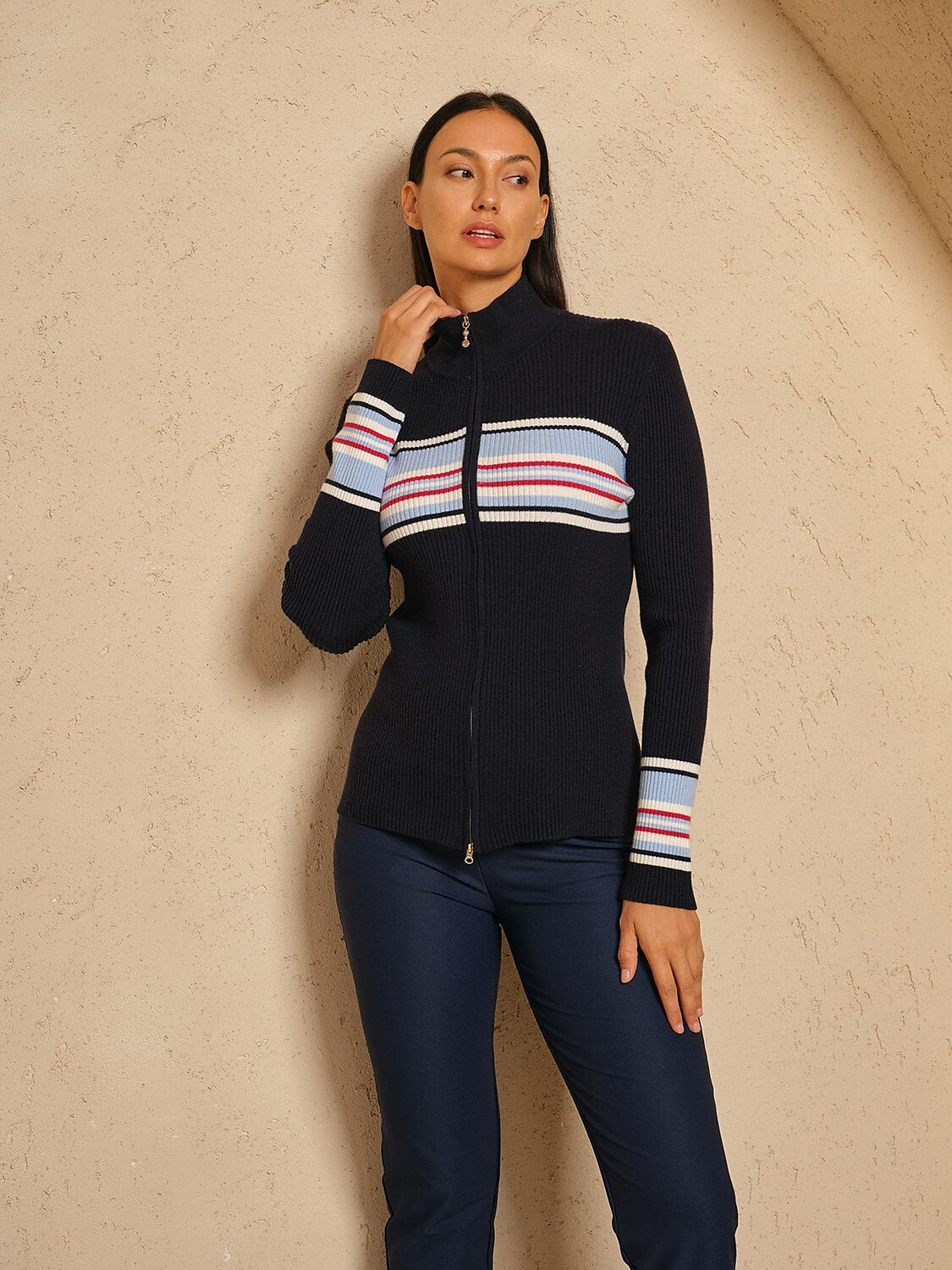 Classic Golf Color Block Crew Neck Sweater