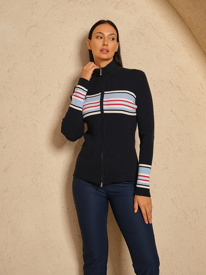 Classic Golf Color Block Crew Neck Sweater