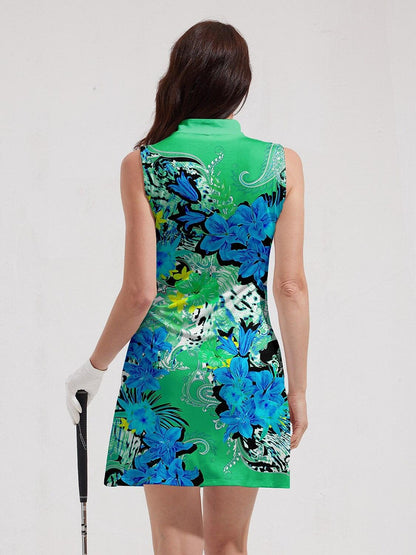 Vibrant Summer Sleeveless Maxi Dress UPF 50+ Protection