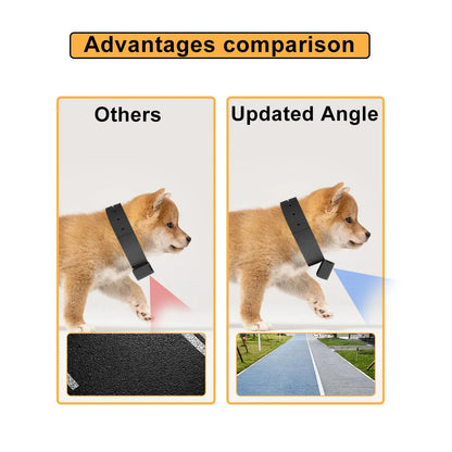 "HD Pet Collar Camera with 160° lens for dogs & cats, capturing adventures in 1080P. Lightweight, compact, easy to attach."