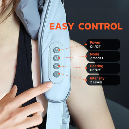 "Heated Shiatsu massage chair with customizable settings for full body relaxation, featuring deep tissue relief."