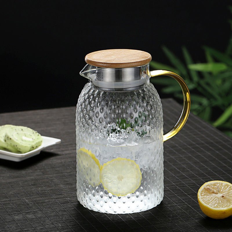 Stylish Thermal Glass Pitcher with Wooden Lid