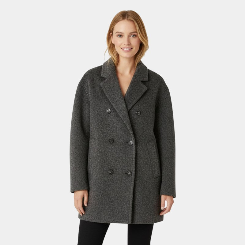 Classic Ladies Waterproof Grey Overcoat - Luxivelle