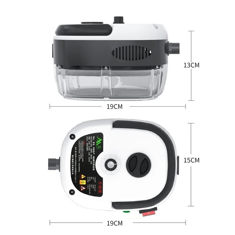 "High-temperature home steam cleaner with variable control, large tank, and extended reach, ideal for deep cleaning."
